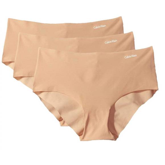NEW CALVIN KLEIN women's 3-pack invisibles hipster panty in light caramel - Picture 1 of 1